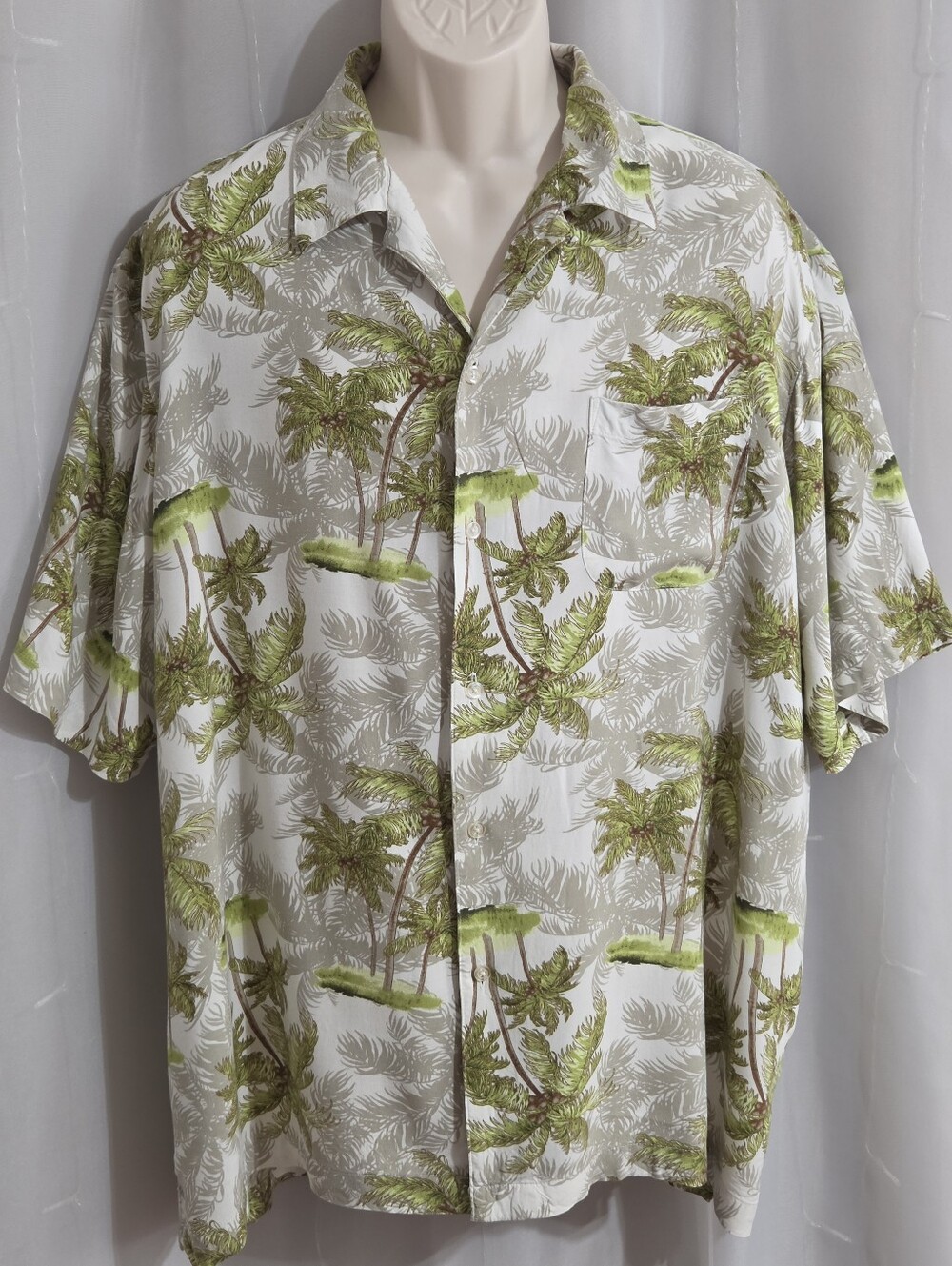 Puritan - Men's Short Sleeve Button Down Hawaiian Shirt With Palm Trees